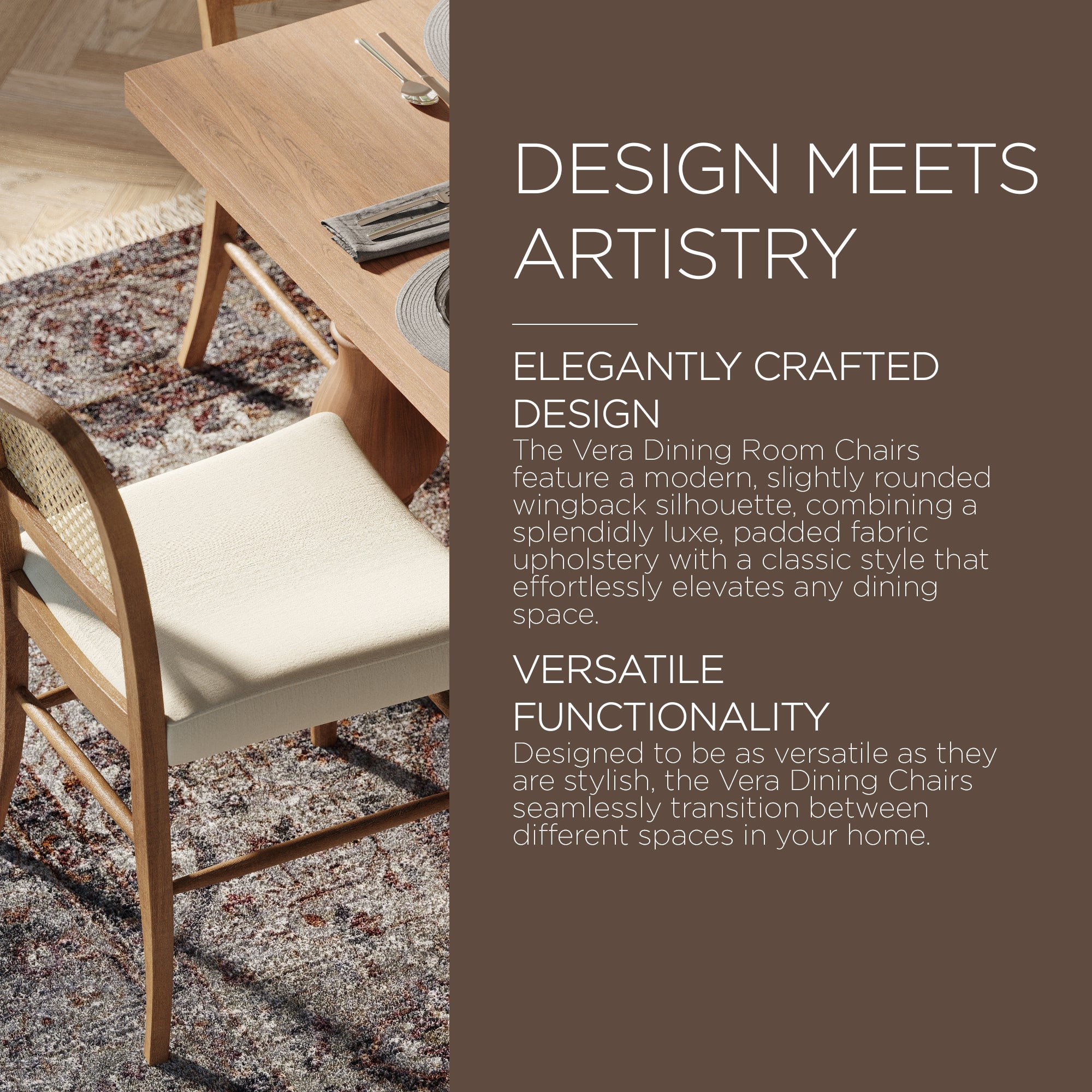 Maven Lane Dining Chair, Antique Natural & Taupe Linen Fabric, 2pc (For Parts) - VMInnovations