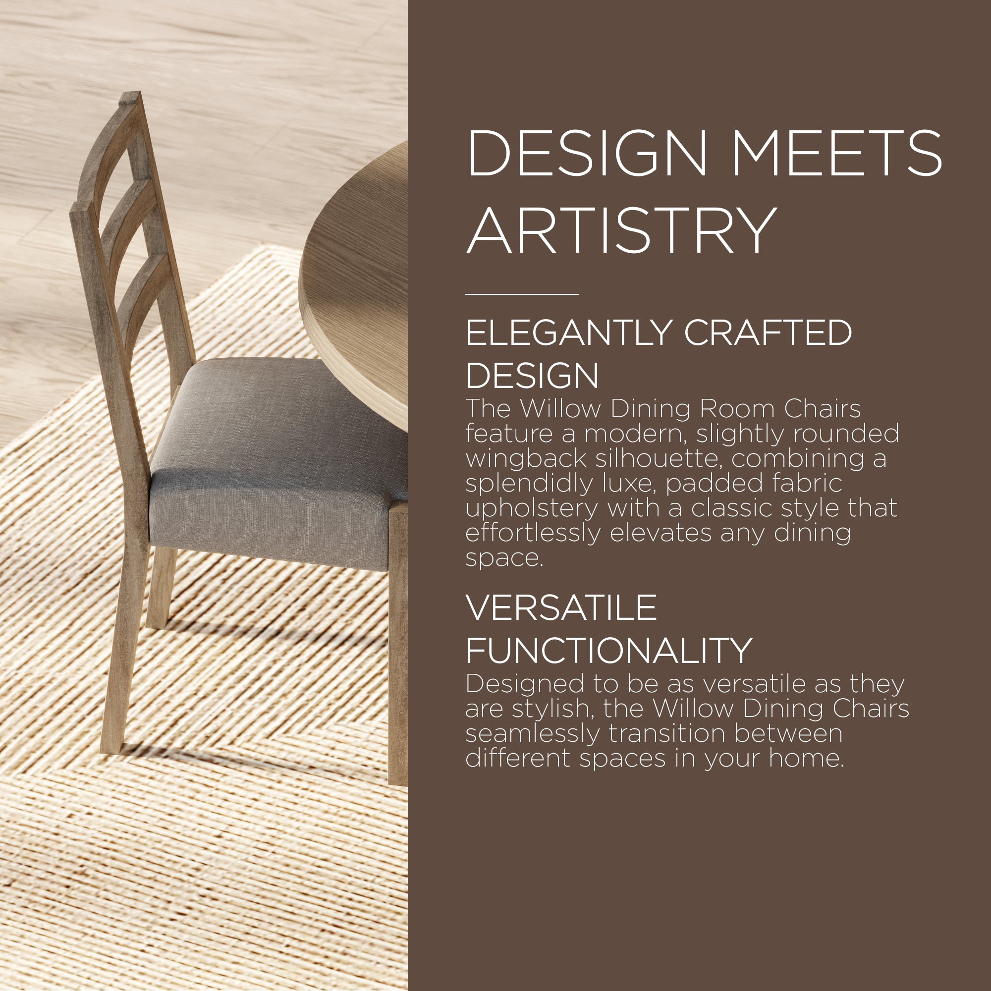 Maven Lane Rustic Dining Chair, Grey with Slate Linen Fabric, Set of 2 (Used) - VMInnovations