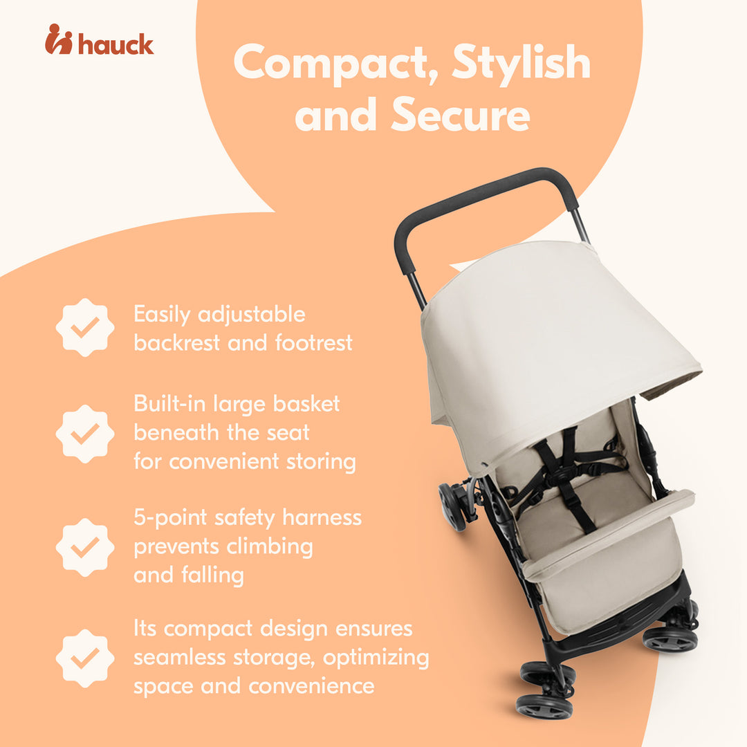 hauck Sport T13 Lightweight Compact and Foldable Stroller, Push Chair (Used)