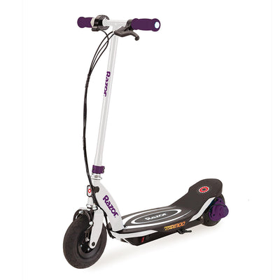 Razor Power Core E100 Kids Ride On Electric Motor Scooter w/Youth Helmet, Purple - VMInnovations