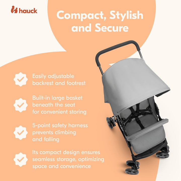 hauck Sport T13 Lightweight Compact and Foldable Stroller, Push Chair (Open Box)