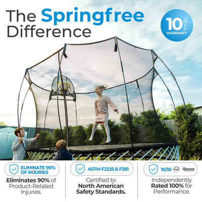Springfree Trampoline 12'x19' Jumbo Oval Trampoline with 22'x29' Space Required