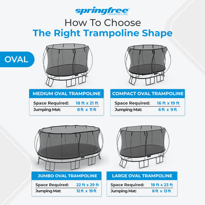 Springfree Trampoline 12'x19' Jumbo Oval Trampoline with 22'x29' Space Required