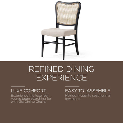 Maven Lane Wooden Dining Chair, Antique Black & Dove Fabric, 2pc (For Parts)