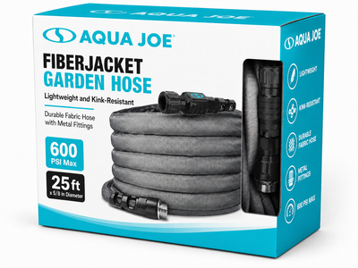 Aqua Joe FiberJacket Garden Hose, Kink-Resistant, 25' x 5/8" Diameter