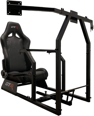GTR Simulator Driving Simulator Cockpit w/3 24in Monitor Stands & Gaming Chair