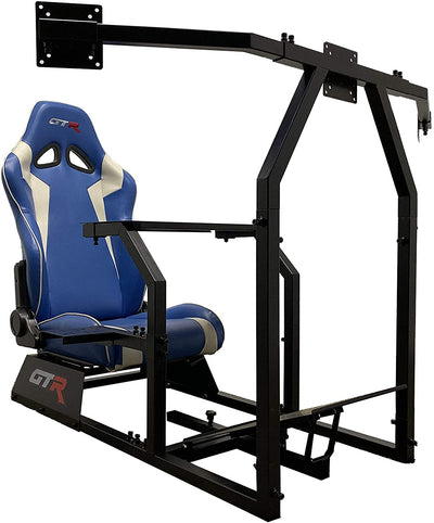 GTR Simulator Driving Simulator Cockpit w/3 24in Monitor Stands & Gaming Chair