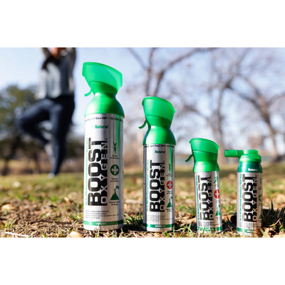 Boost Oxygen 3L Pocket Sized Canned Oxygen Bottle w/Mouthpiece, Natural (7 Pack) - VMInnovations