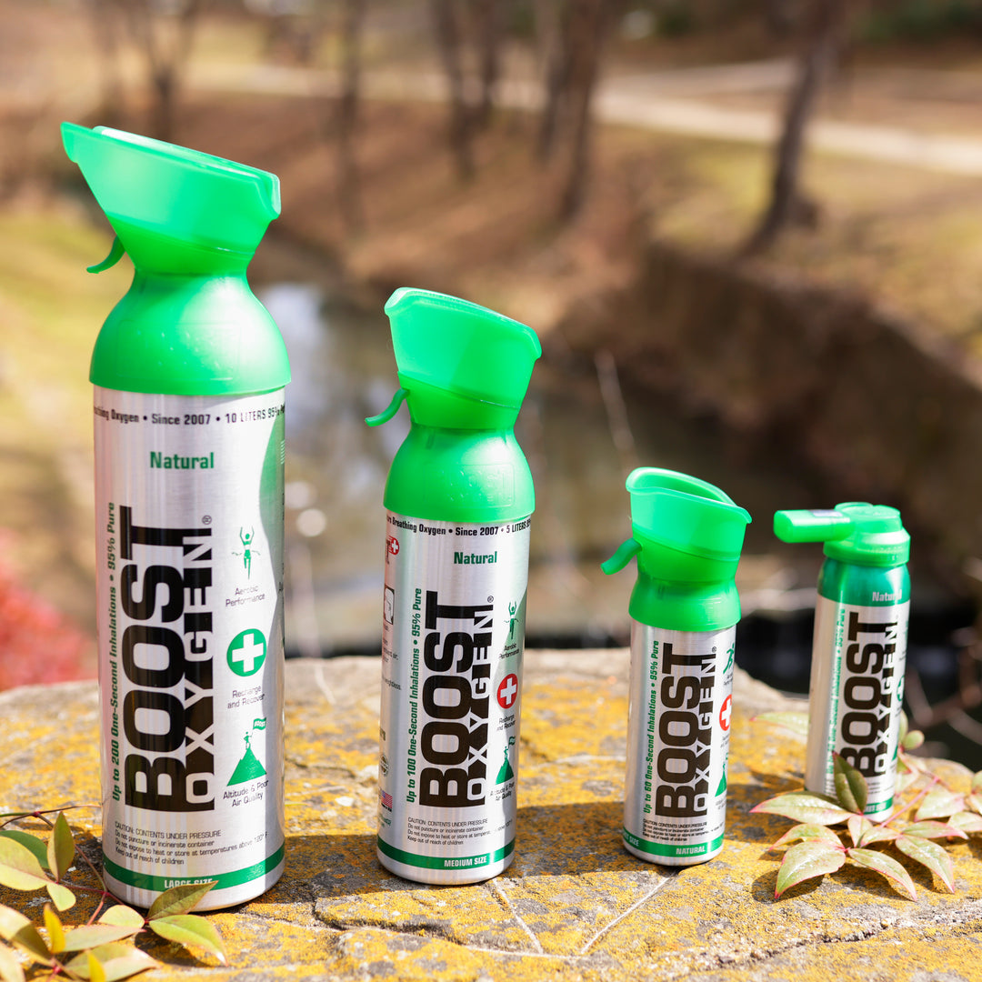 Boost Oxygen Natural Portable 10 Liter Pure Oxygen Variety Canister (8 Pack)