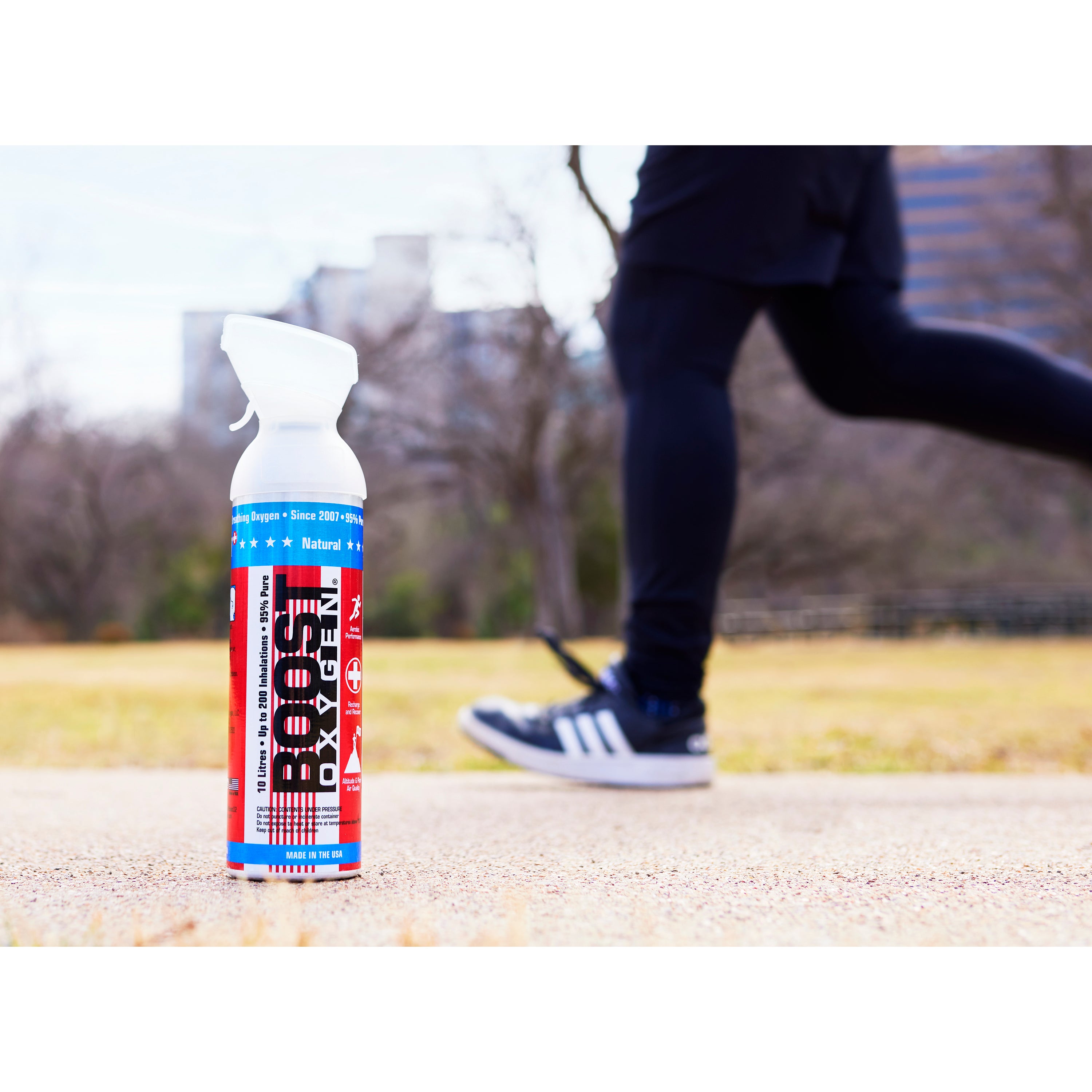4 Pack 10L Boost Oxygen Stars and Stripes Pure Canned Oxygen Canister, Natural - VMInnovations