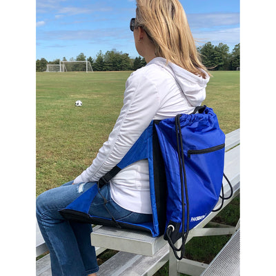 Ostrich PakSeat Padded Folding Stadium Seat Backpack String Bag, Blue (3 Pack)