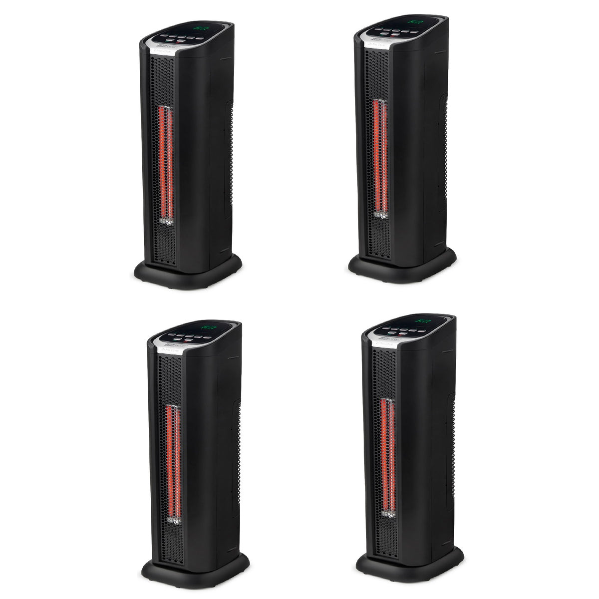 Lifesmart 2 Element Quartz Infrared Portable Tower Heater and Fan (4 Pack)