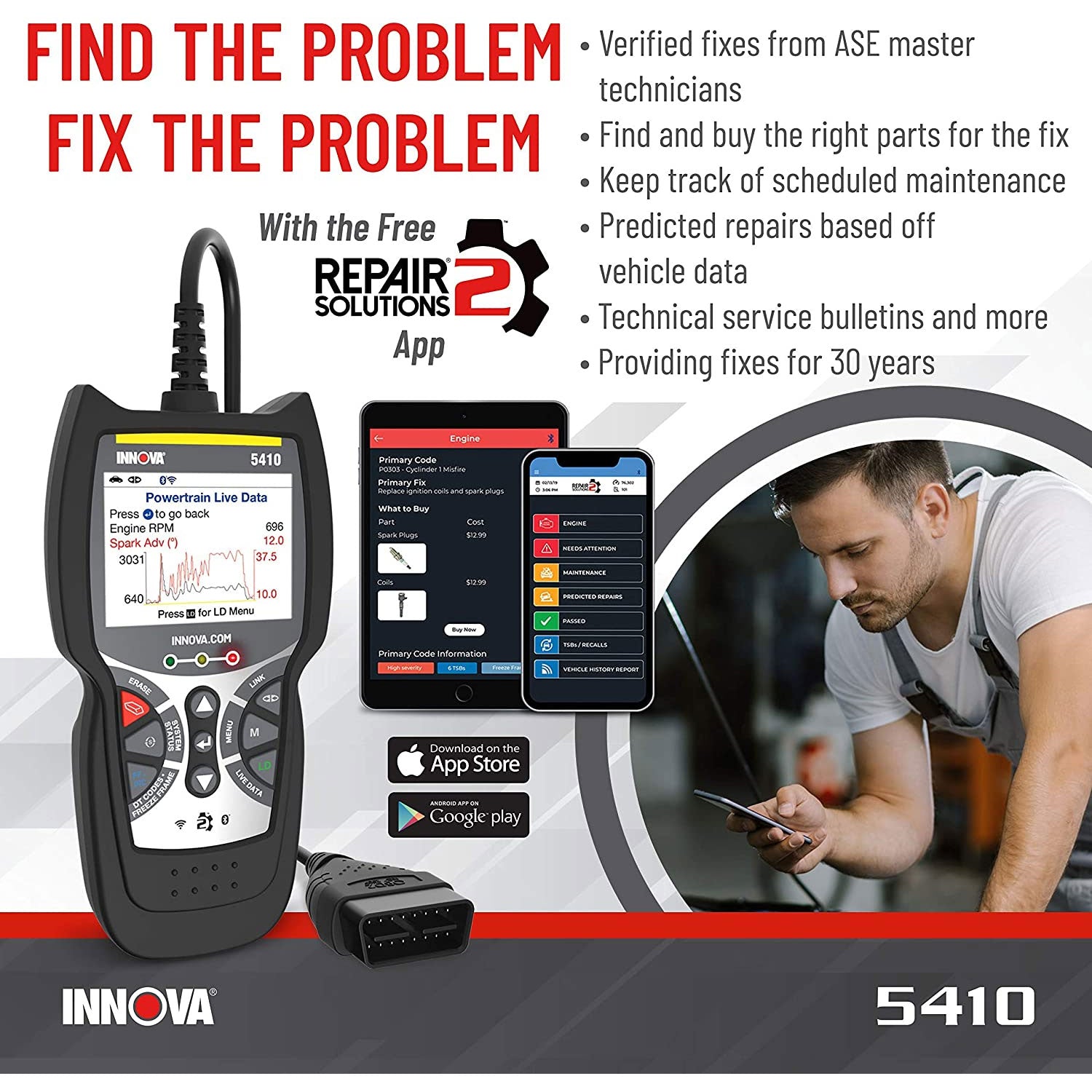 INNOVA CarScan Diagnostics Bluetooth Code Reader Automotive Scanner Tool (Used)
