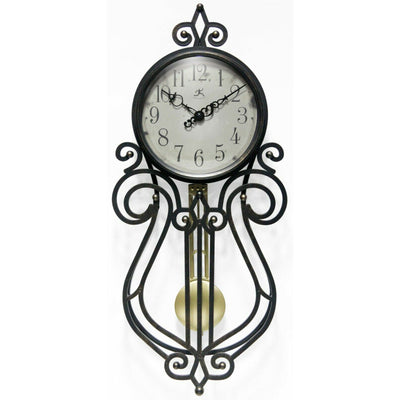 Infinity Instruments 20068AG-4420 Rustic Farmhouse 20x9 Inch Pendulum Wall Clock