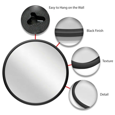 Infinity Instruments Nera 22" Hanging Wall Mirror, Black Matte Frame (Open Box)
