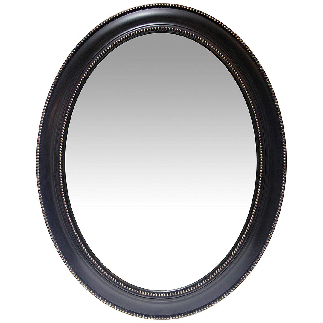 Infinity Instruments 30-Inch Sonore Oval Wall Hanging Mirror, Black (Open Box)