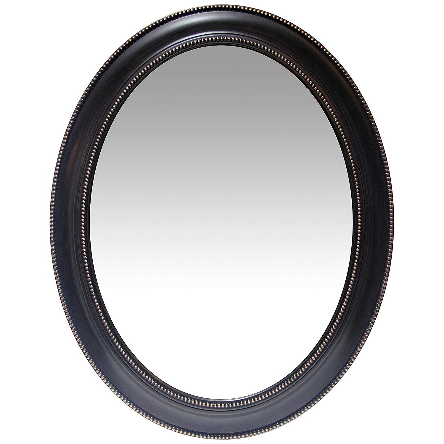 Infinity Instruments 30-Inch Sonore Oval Wall Hanging Mirror, Black (Open Box) - VMInnovations