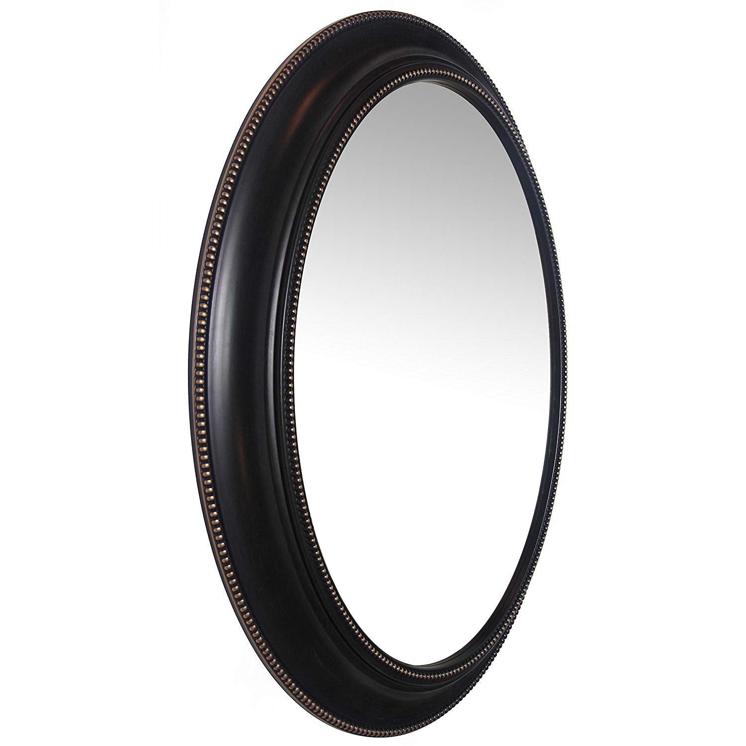 Infinity Instruments 30-Inch Sonore Oval Wall Hanging Mirror, Black (Open Box) - VMInnovations