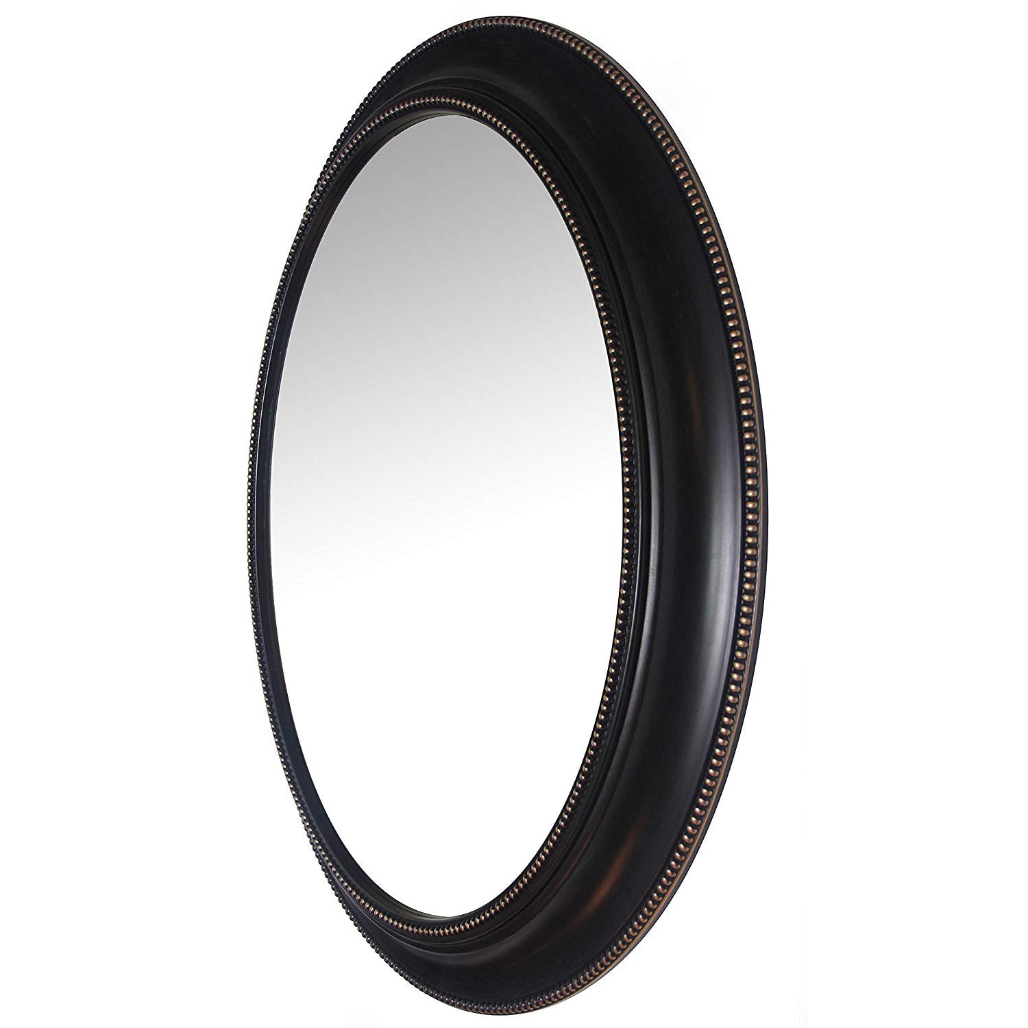 Infinity Instruments 30-Inch Sonore Oval Wall Hanging Mirror, Black (Open Box) - VMInnovations