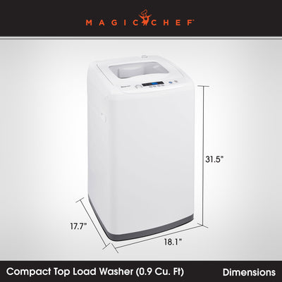 Magic Chef Compact Portable Top Load Washer w/Space Saving Design, White (Used) - VMInnovations