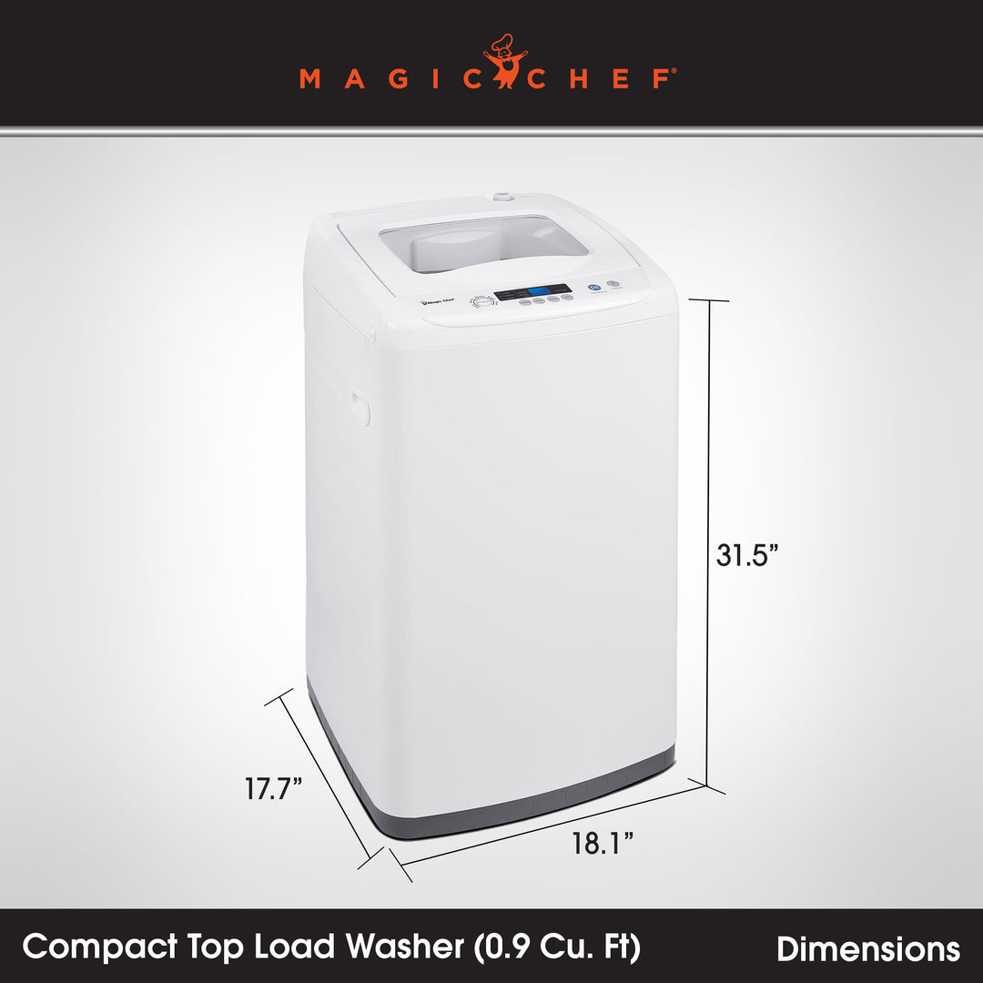 Magic Chef Compact Portable Top Load Washer with Space Saving Design, White - VMInnovations