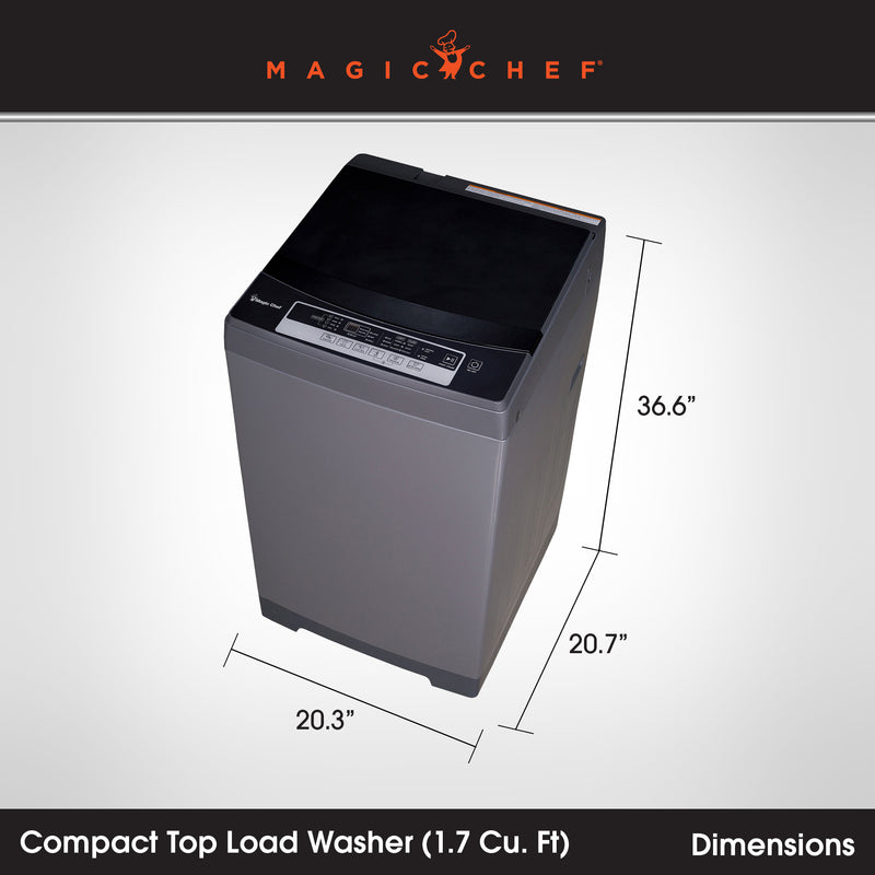 Magic Chef Portable Compact Top Load Washer w/6 Automatic Wash Cycles (Open Box)