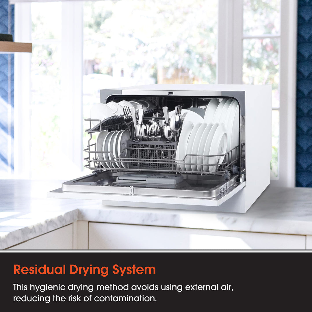 Magic Chef MCSCD6W5 Energy Star 6 Plate Kitchen Countertop Dishwasher, White - VMInnovations