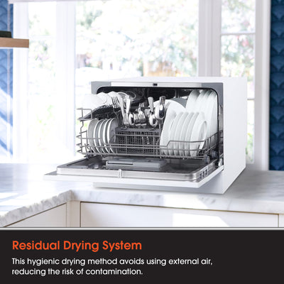 Magic Chef MCSCD6W5 Energy Star 6 Plate Kitchen Countertop Dishwasher, White - VMInnovations