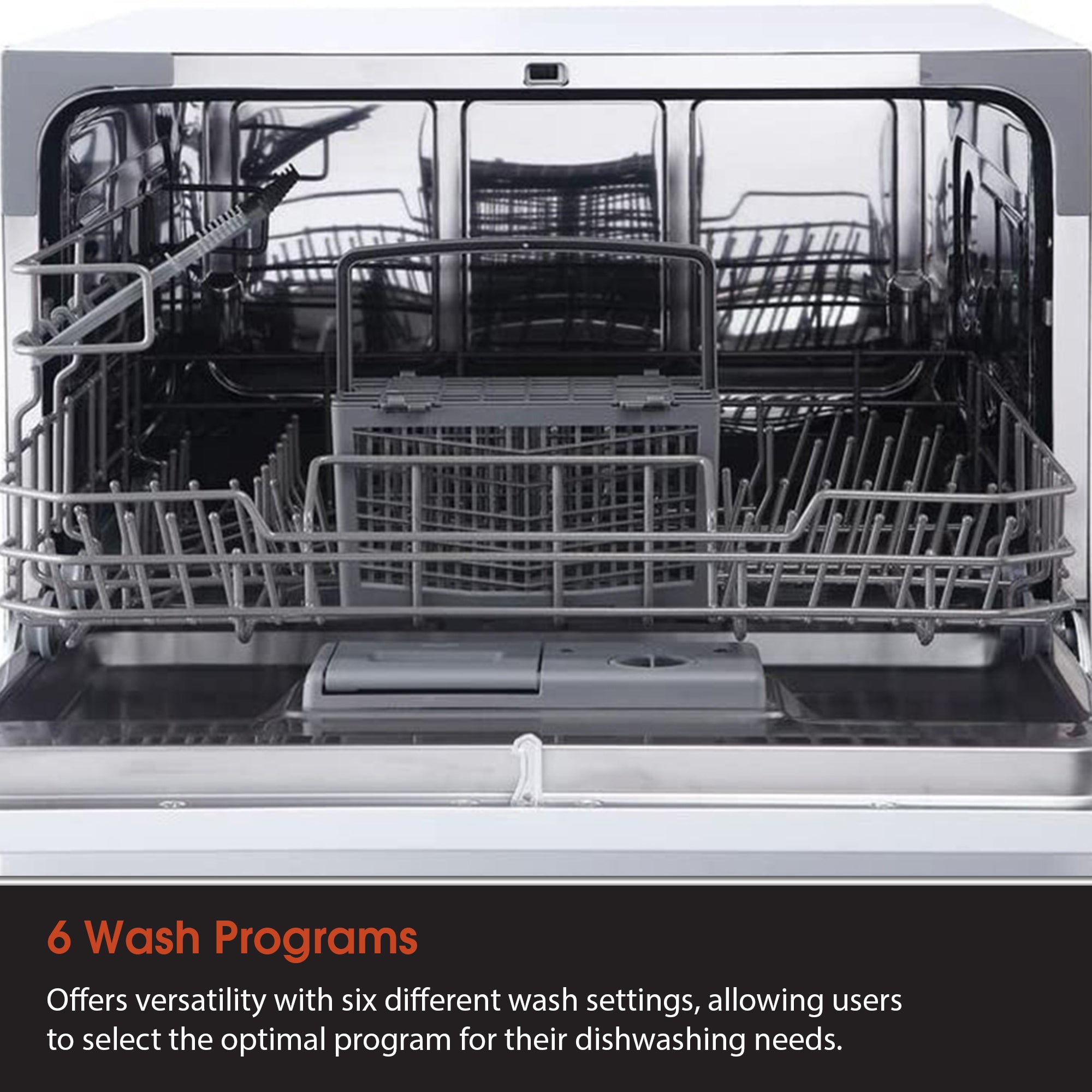 Magic Chef MCSCD6W5 Energy Star 6 Plate Kitchen Countertop Dishwasher, White - VMInnovations