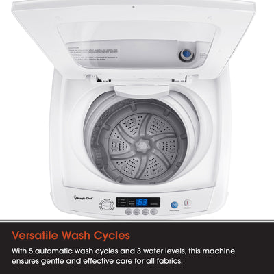 Magic Chef Compact Portable Top Load Washer w/Space Saving Design, White (Used) - VMInnovations