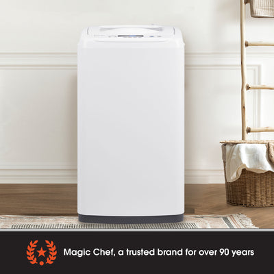 Magic Chef Compact Portable Top Load Washer w/Space Saving Design, White (Used)