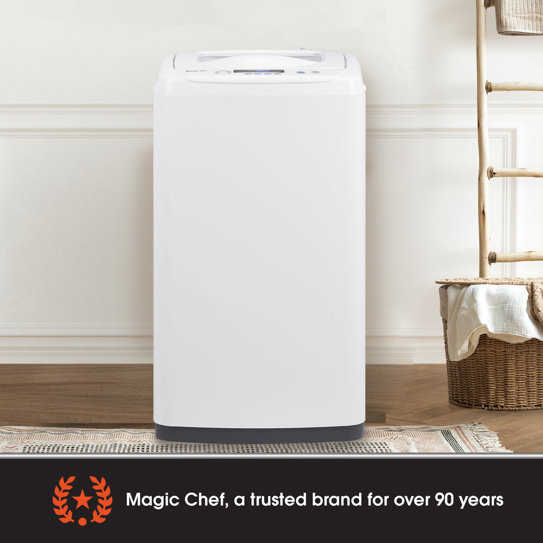 Magic Chef Compact Portable Top Load Washer with Space Saving Design, White - VMInnovations
