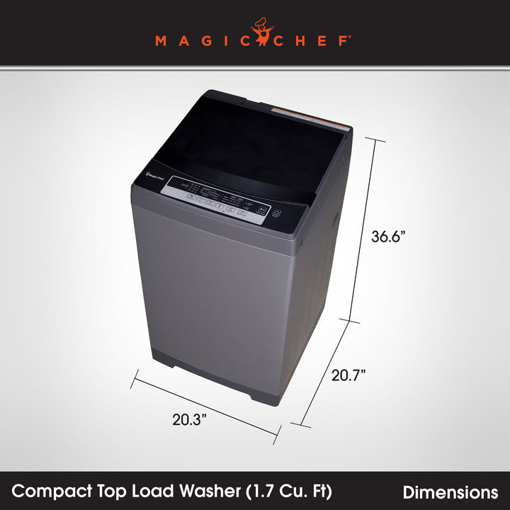 Magic Chef Portable Compact Top Load Washer with 6 Fully Automatic Wash Cycles