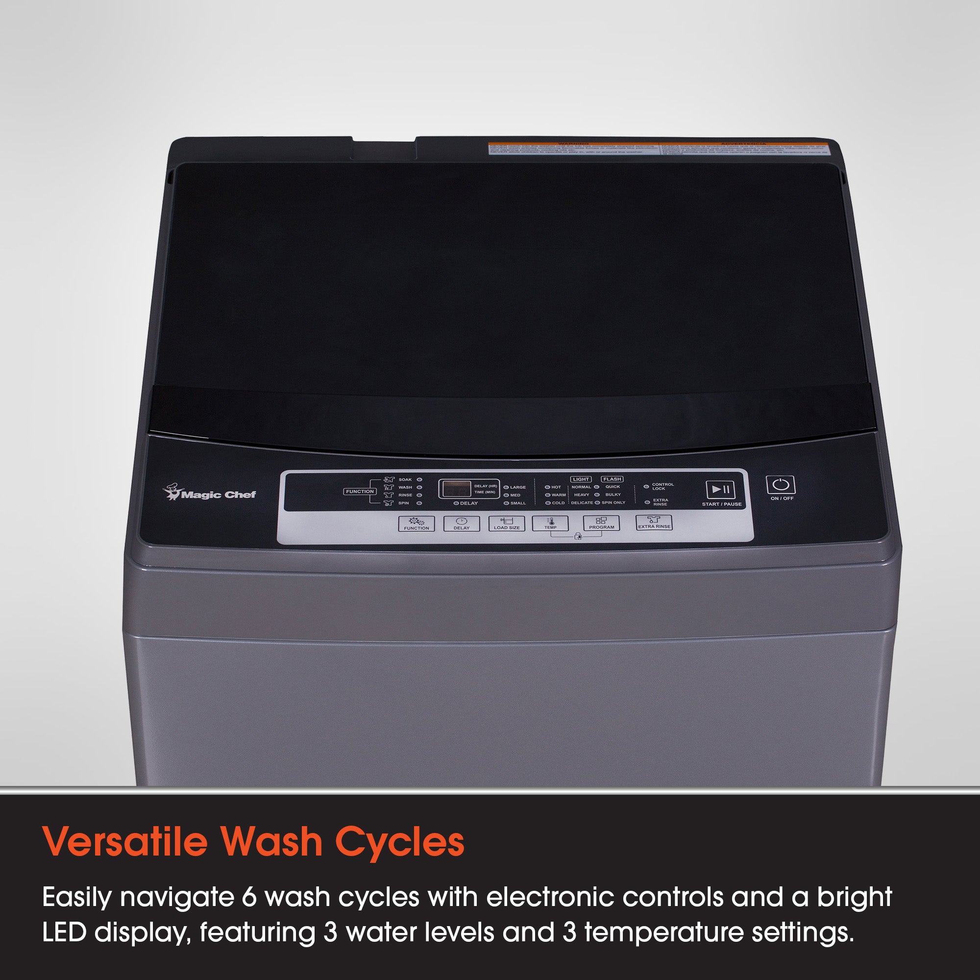 Magic Chef Portable Compact Top Load Washer with 6 Fully Automatic Wash Cycles - VMInnovations