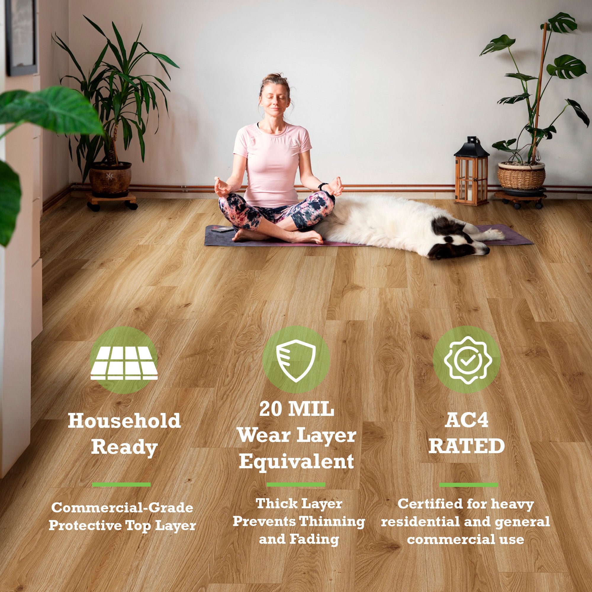 Nature's Mark Vinyl Flooring, Modern Hardwood, 22.16 sq. ft. per Carton, Haven