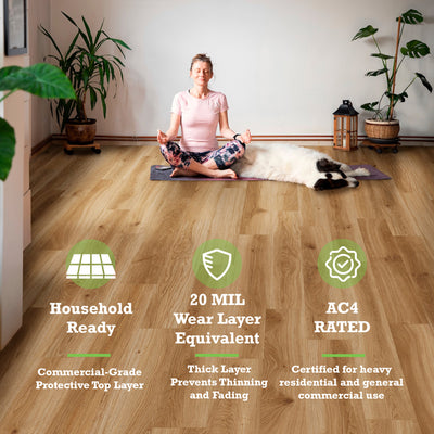 Nature's Mark Vinyl Flooring, Modern Hardwood, 22.16 sq. ft. per Carton, Haven