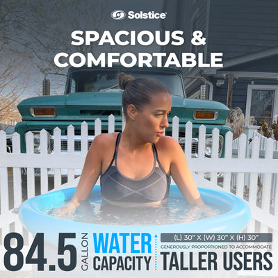 Solstice Cold Pod Plunge 84.5 Gallon Ice Bath Tub with Large Lid and Carry Bag - VMInnovations