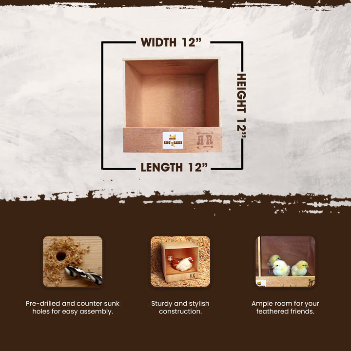 Rugged Range Products Studio Chicken Coop Interior Nesting Box for 1 to 2 Hens - VMInnovations