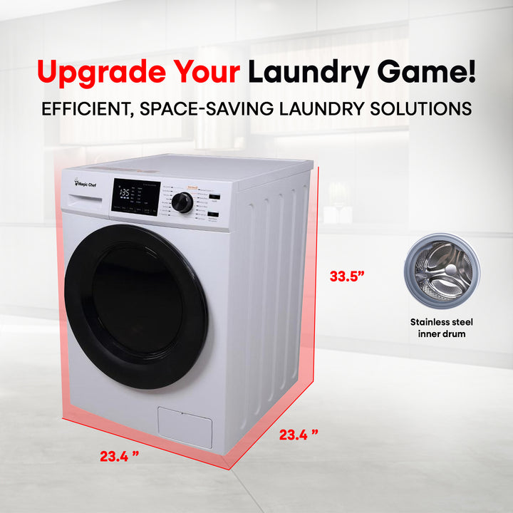 Magic Chef MCSCWD27W5 2.7 Cu Ft Front Load Washer And Dryer Combination, White - VMInnovations