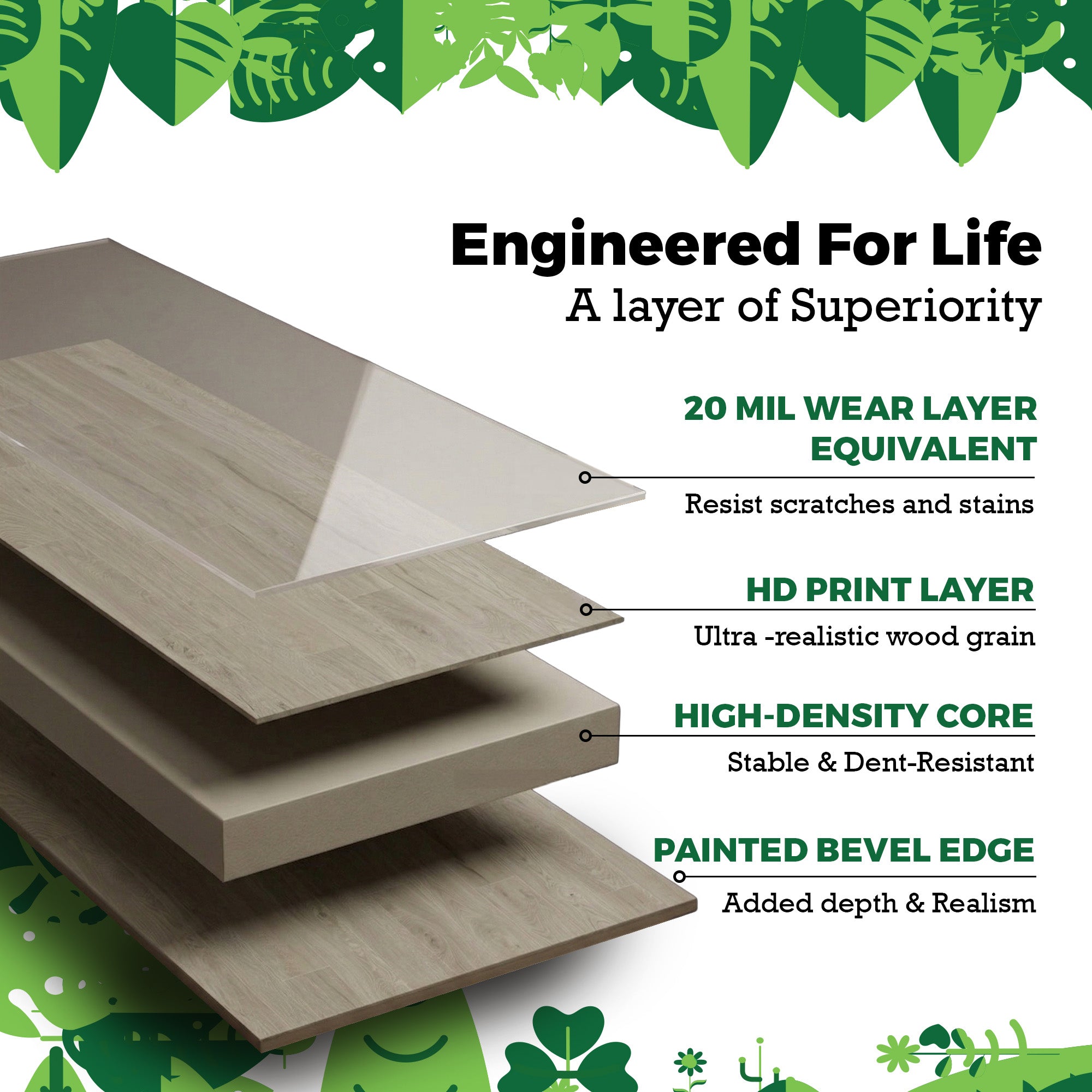 Nature's Mark Vinyl Flooring, Modern Hardwood, 22.16 sq. ft. per Carton, Sinatra