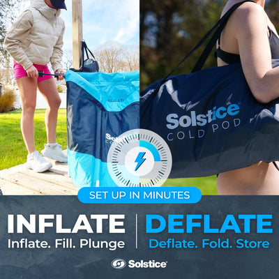 Solstice Cold Pod Plunge 84.5 Gallon Ice Bath Tub with Large Lid and Carry Bag