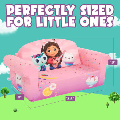 Marshmallow 2-in-1 Kid's Flip Open Foam Couch Bed, Gabby’s Dollhouse (Used)