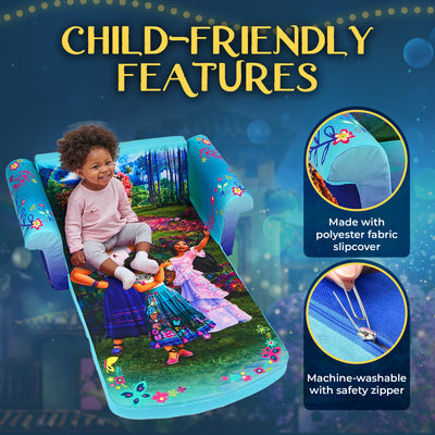 Marshmallow Furniture Kids 2-in-1 Flip Open Foam Compressed Sofa, Encanto (Used) - VMInnovations