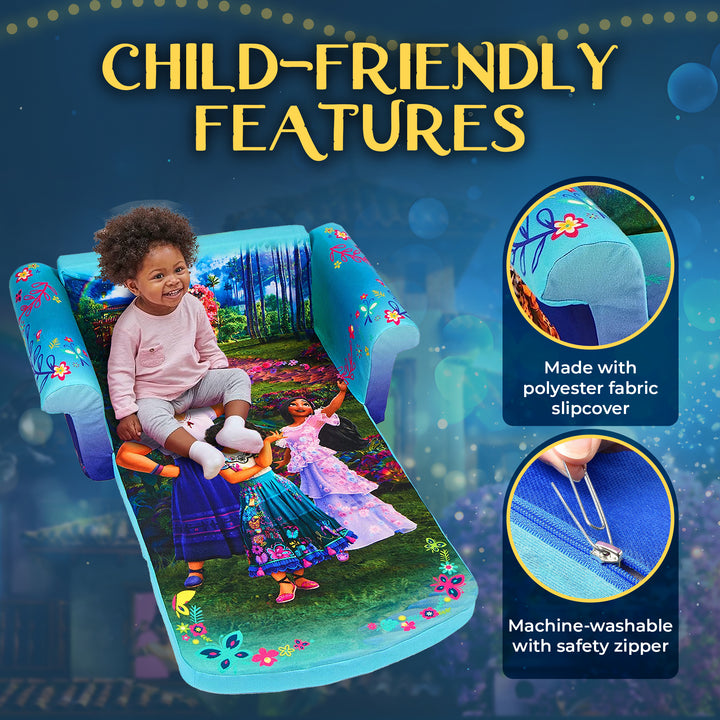 Marshmallow Furniture Kids 2-in-1 Flip Open Foam Compressed Sofa, Encanto (Used) - VMInnovations