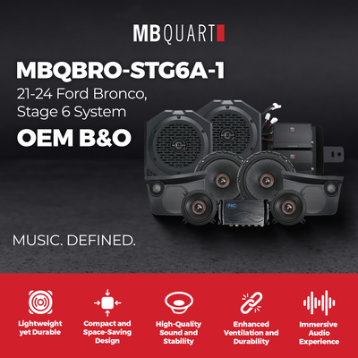 MB Quart Tuned Audio Package for 21-24 Ford Bronco, Stage 6 System, 800 Watt