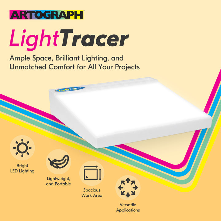 Artograph LightTracer LED Lightbox, 12" x 10" Drawing Board with Storage Tray