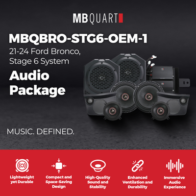 MB Quart Tuned Audio Package for 21-26 Ford Bronco, Stage 6 System, 800 Watt