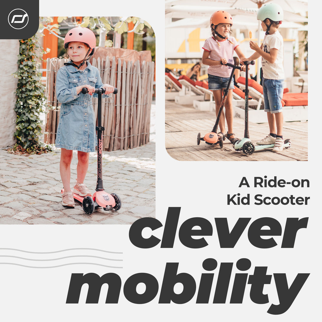 Scoot & Ride Stand-up Push Scooter for Children Ages 3-6, Highwaykick 3, Peach