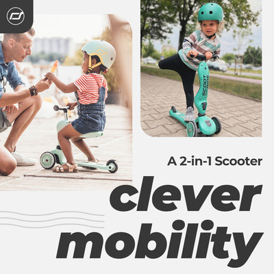 Scoot & Ride 2-in-1 Ride-On & Stand Kids Scooter, Ages 1-5, Kiwi (Open Box) - VMInnovations