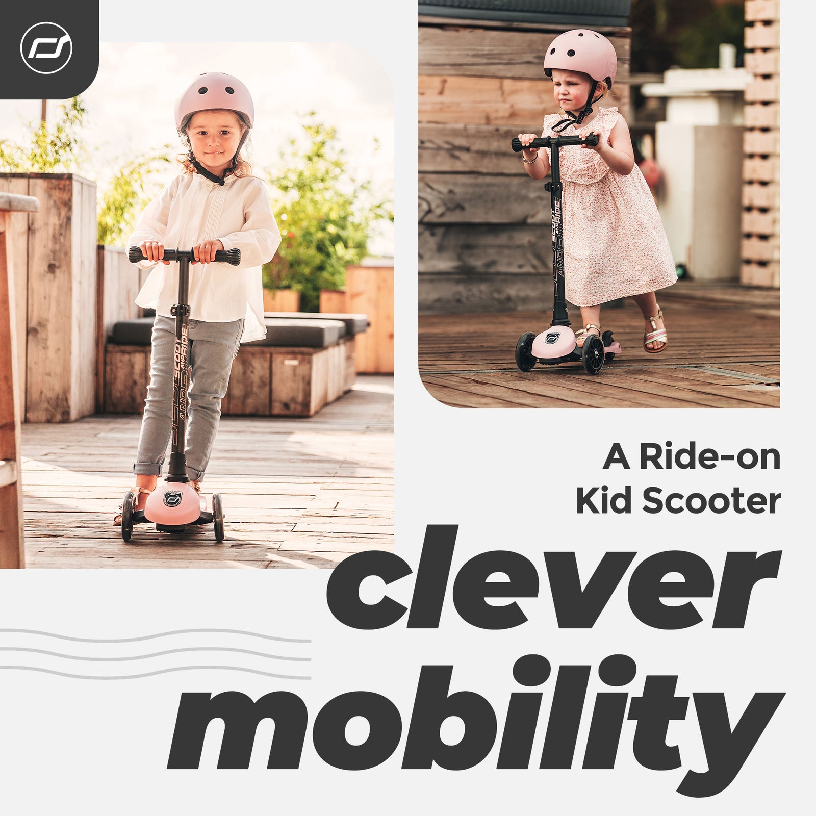 Scoot & Ride Stand-up Push Scooter for Children Ages 3-6, Highwaykick 3, Rose - VMInnovations